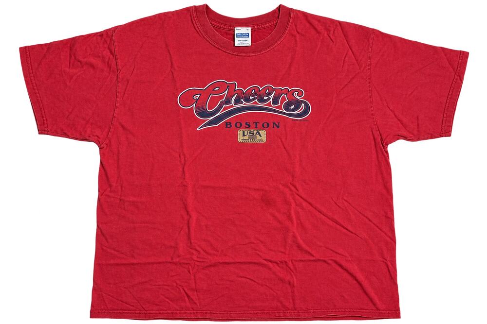 Cheers Boston USA Red Graphic T-Shirt Retro TV Show Men's XL